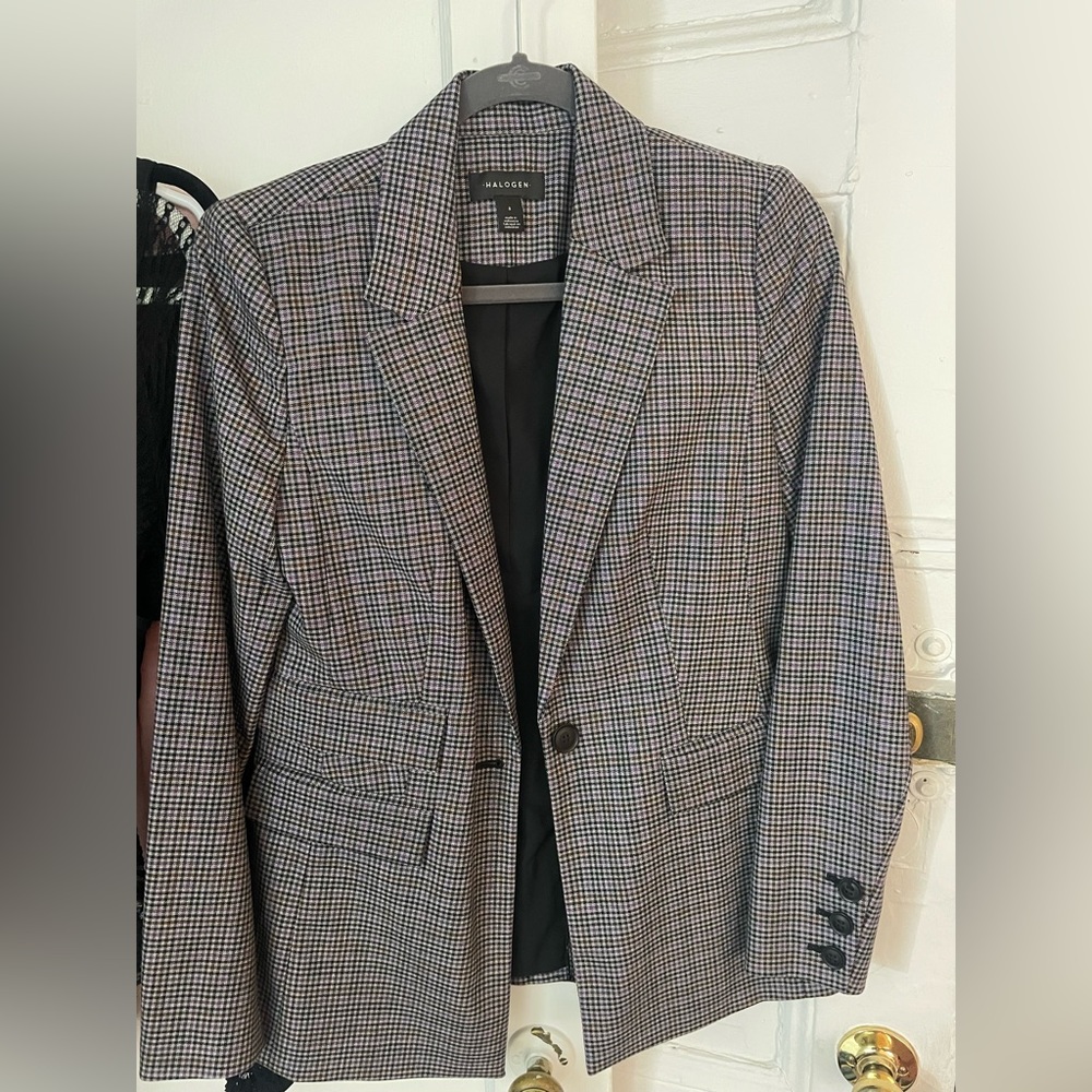 Halogen size large plaid blazer jacket